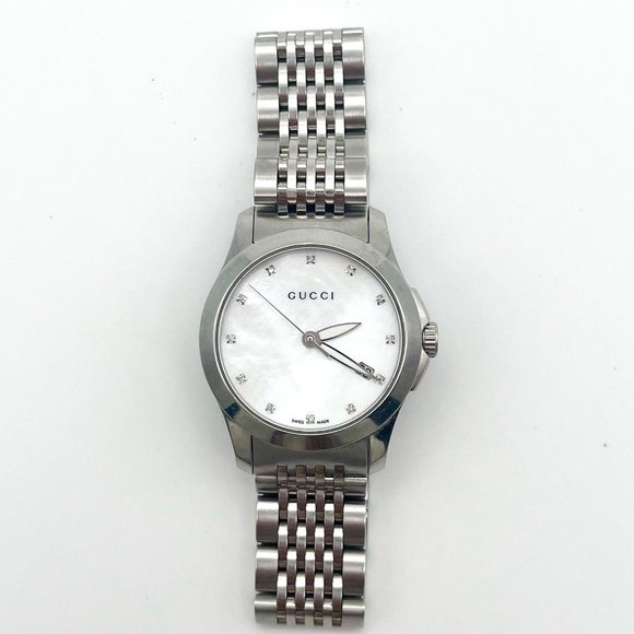 Authentic Gucci G-Timeless Mother of Pearl 126.5 Women's Watch - Picture 1 of 3